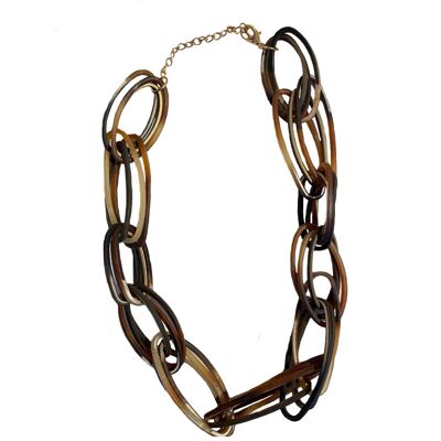 Collier Anneaux ovales - Marron