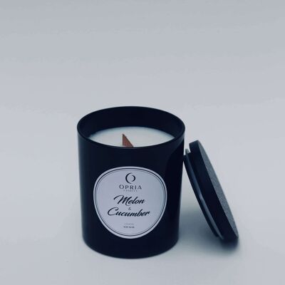 Melon & cucumber scented black candle