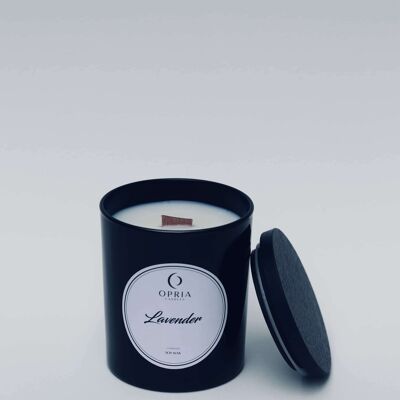 Lavender scented black candle