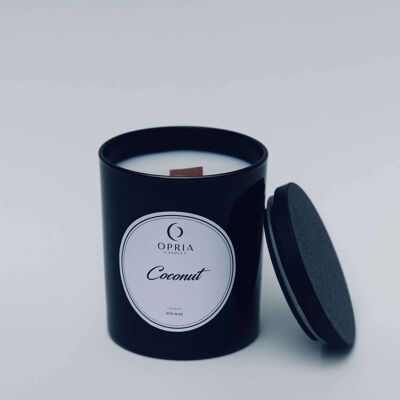 Coconut scented black candle