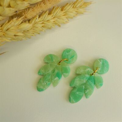 Faux Jade Leaf Earrings