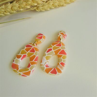 Triangle Stained Glass Style Hoop Earrings