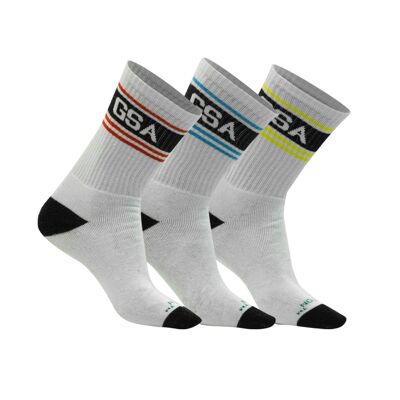 GSA SUPERCOTTON Superlogo Stripes Socks / 3 Pack / White/Multicolor1