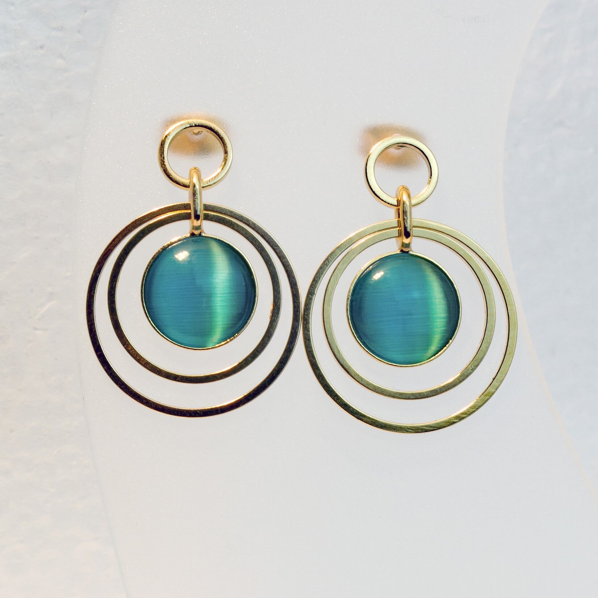 Ohrstecker, vergoldet, türkis (367.3)