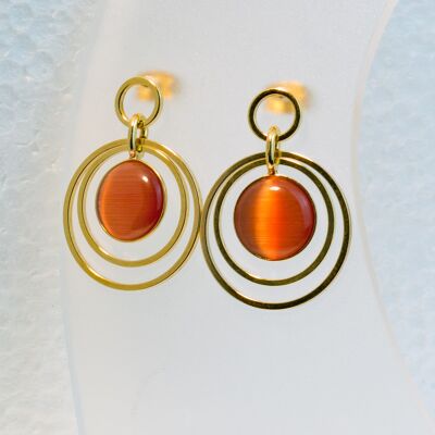 Studs, gold-plated, orange (367.4)