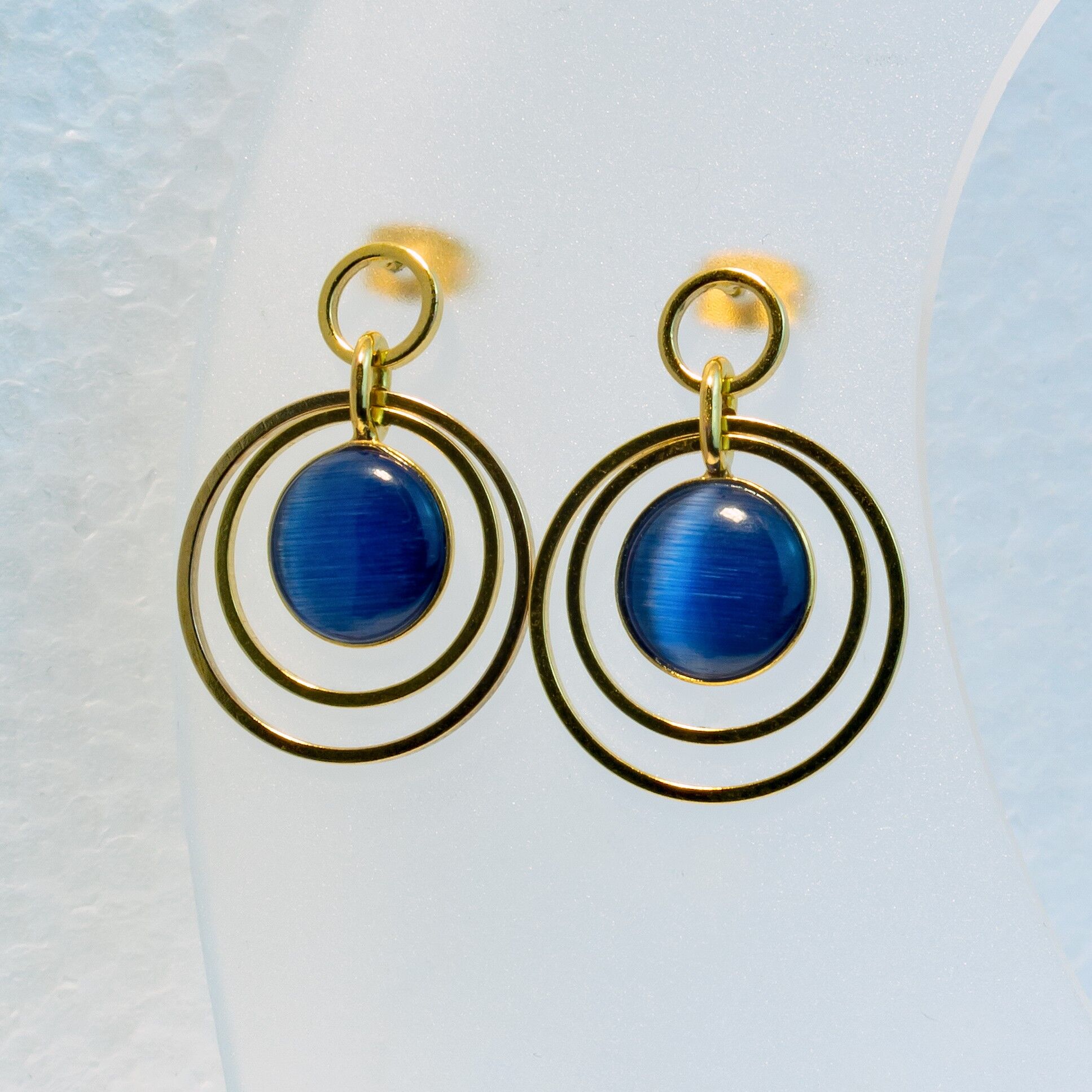 Ohrstecker, vergoldet, blau (367.9)