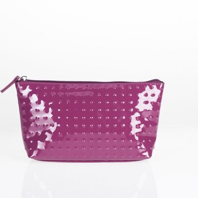 BORSA TRUCCO IN VINILE CON EFFETTI PICK-UP COLORE VIOLA