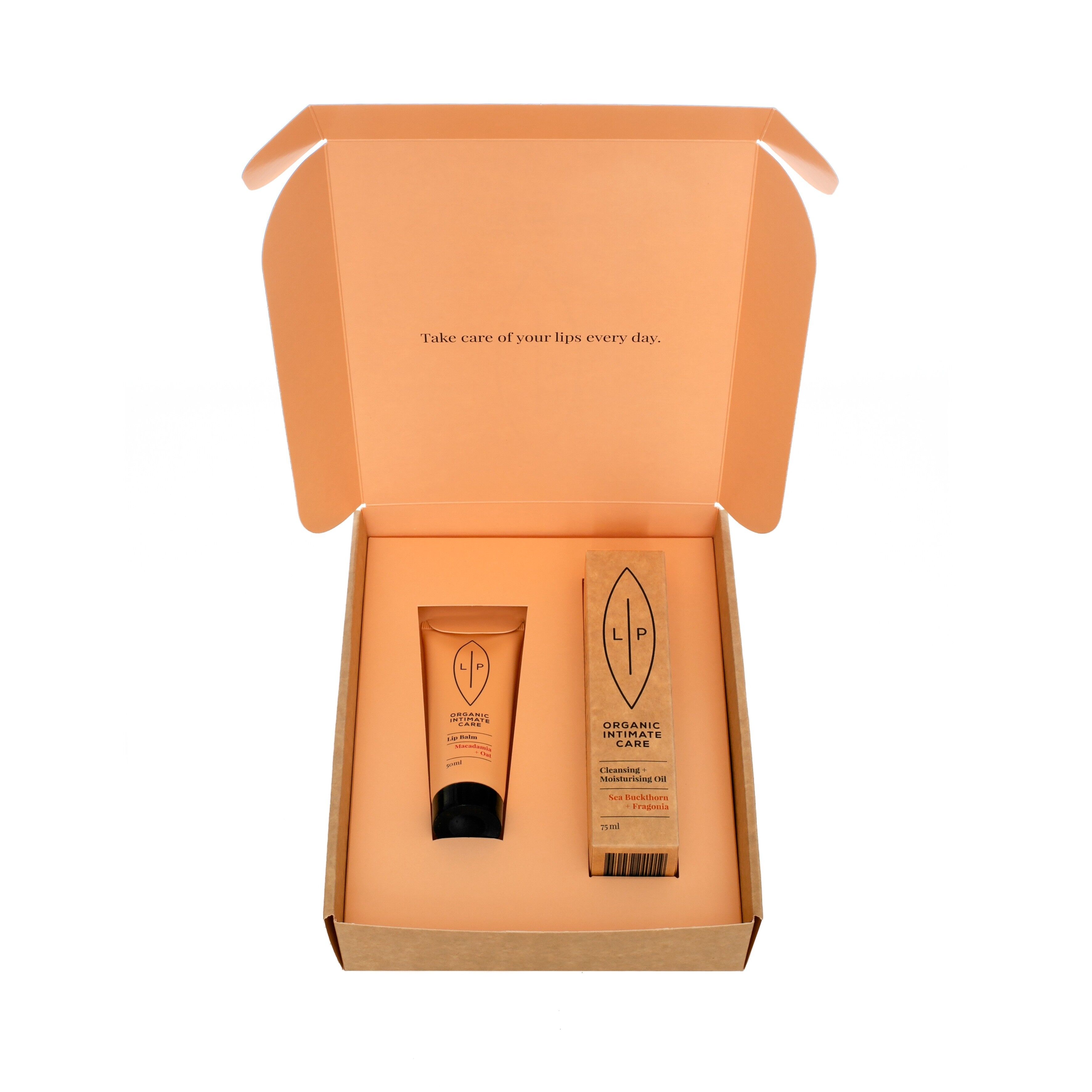 Gift box: Cleansing + Moisturising Oil Sea Buckthorn + Fragonia & Lip Balm