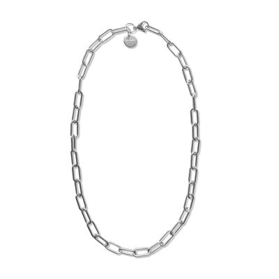 Silver long link chain
