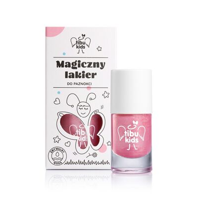 Vernis à ongles magique à base d'eau pour enfants - rose nacré avec des paillettes