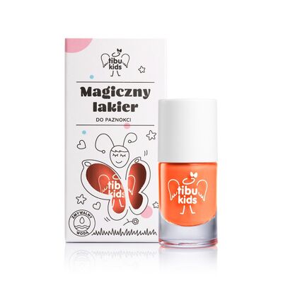 Magical water -based nail polish for kids - neon orange