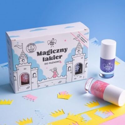 Esmalte de uñas mágico a base de agua para niños - juego dúo - rosa perla y violeta
