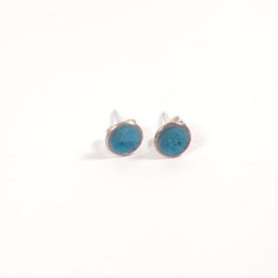 8mm Concave Studs – Deep Turquoise