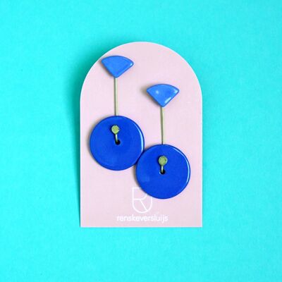 porcelain earrings Fête ocean - kobalt