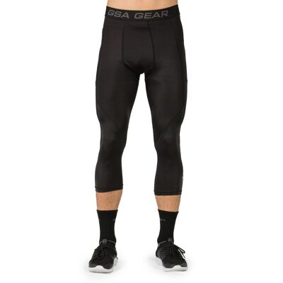 GSA Men's GEARPLUS[+] Compression 3/4 Leggings - Black