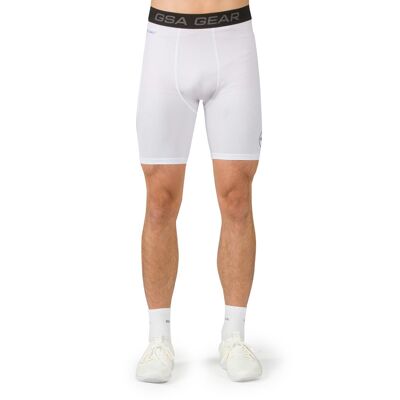 GSA Men's GEARPLUS[+] Compression Biker Leggings - White