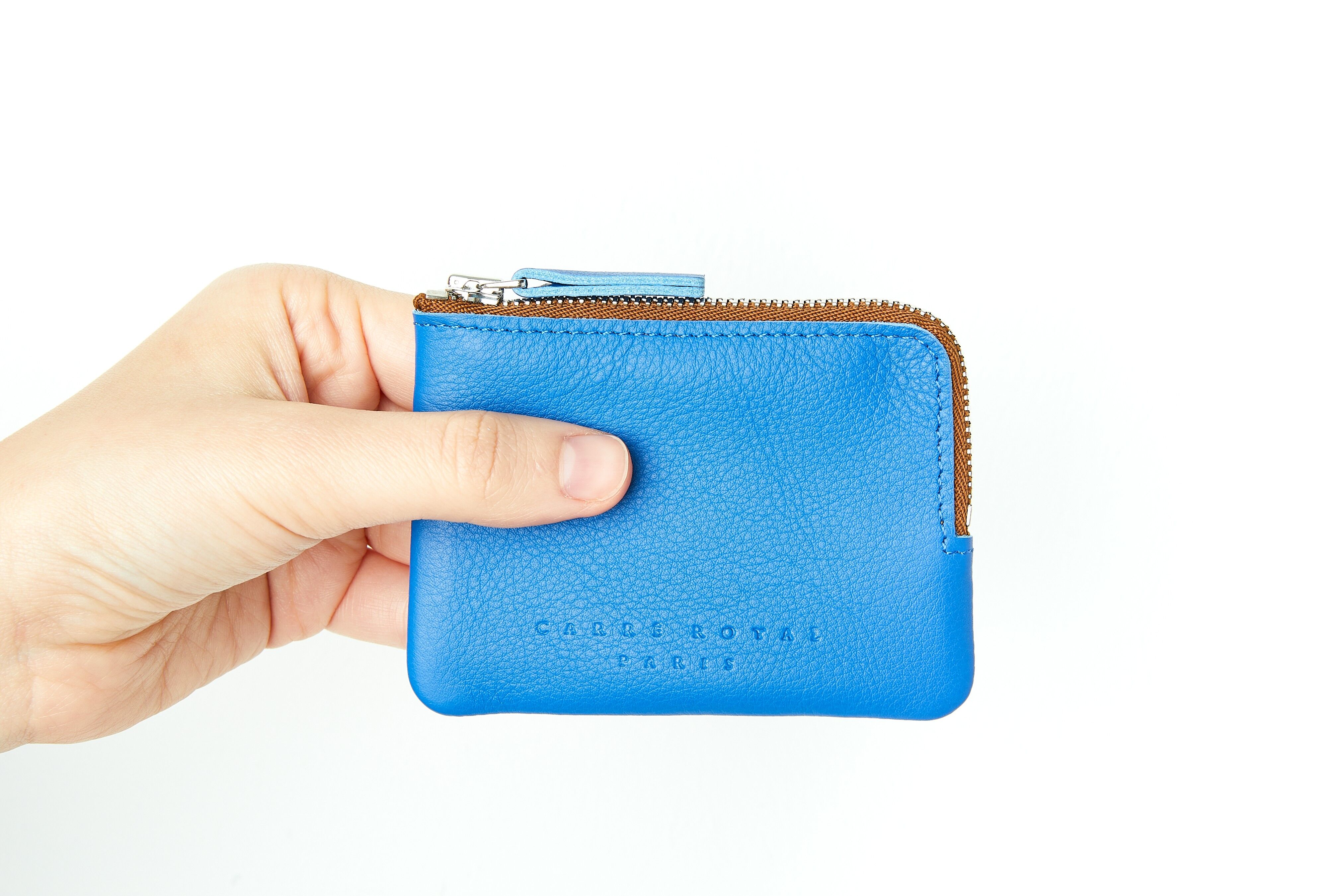 Himmelblaue Ledergeldbörse