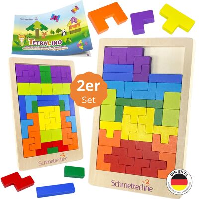 TETRALINO High-quality wooden puzzle to promote motor skills and problem-solving skills.