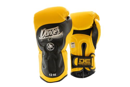 Bokshandschoen Danger Ultimate Fighter | leer | geel-zwart - Product Kleur: Geel Zwart / Product Maat: 12OZ