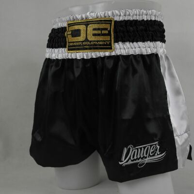Kickboksbroekje Danger Muay Thai Shorts Eco | zwart-wit - Product Kleur: Zwart / Wit / Product Maat: XXL