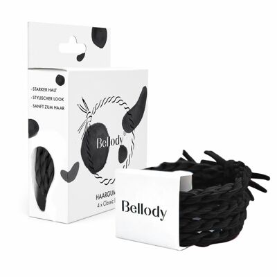 Haargummis Schwarz - Bellody® (4 Stück - Classic Black)