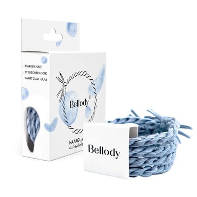 Gomas para el Cabello Azul - Bellody® (4 piezas - Azul Seychelles)