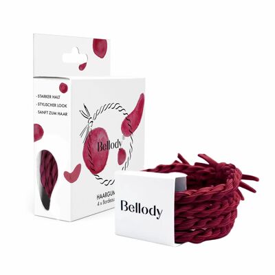 Elastiques Cheveux Rouge - Bellody® (4 pièces - Rouge Bordeaux)