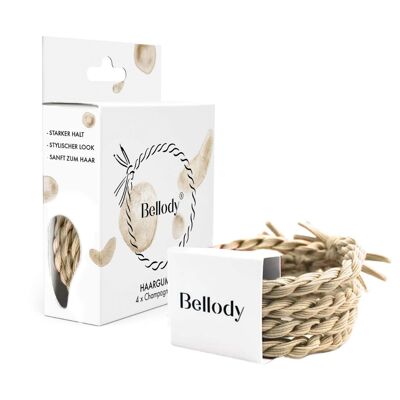 Elastiques Cheveux Beige - Bellody® (4 pièces - Beige Champagne)