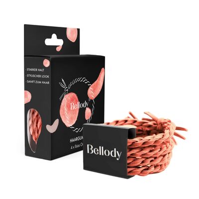 Elastiques Cheveux Orange - Bellody® (4 pièces - Ibiza Orange)