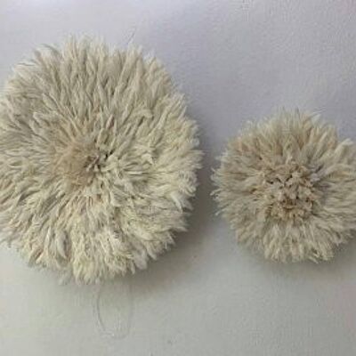 Set of 02 white juju hat of 60 and 35 cm