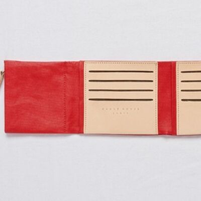 Red canvas and leather wallet