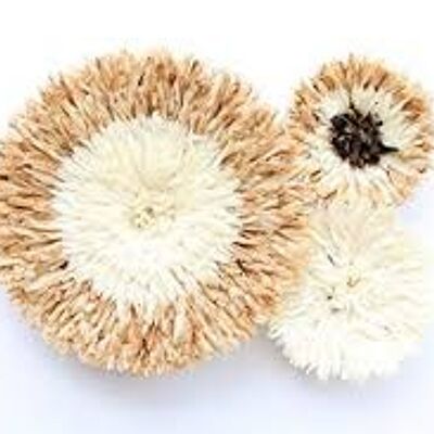 Set of 03 white, beige and natural juju hat