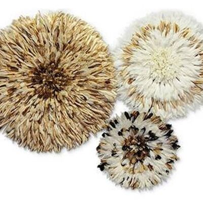 Set of 03 beige, natural and white juju hat