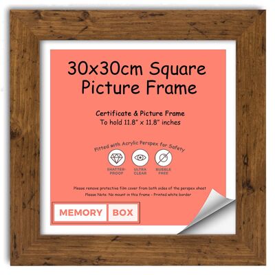 Wrapped MDF Picture/Photo/Poster frame with Perspex Sheet - Moulding 30mm Wide and 15mm Deep - (24 x 30cm) Rustic 9.5" x 11.8"