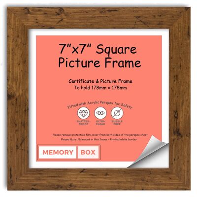 Wrapped MDF Picture/Photo/Poster INSTAGRAM SQUARE frame with Perspex Sheet - Moulding 30mm Wide and 15mm Deep - (15.2 x 15.2cm) Rustic 6" x 6"