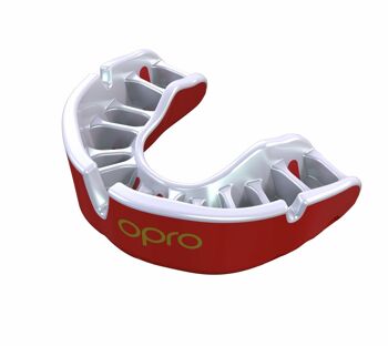 Protège-dents pour sports (de combat) OPRO | qualité or - Couleur du produit : Rouge/Perle 4
