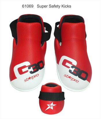 Protège-pieds (coups de pied de sécurité) Starpro G30 | rouge-blanc - Couleur du produit : Noir / Rouge / Blanc / Taille du produit : M