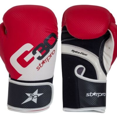 Bokshandschoenen voor trainingen Starpro G30 |rood-zwart-wit - Product Kleur: Wit / Zwart / Rood / Product Maat: 16