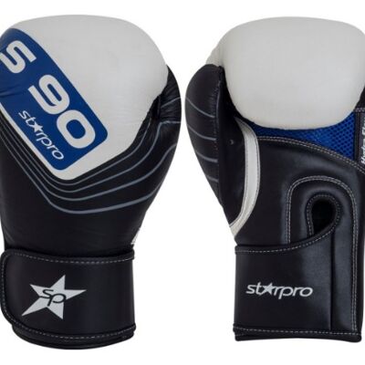 Leren bokshandschoenen Starpro S90 | zwart-wit-blauw - Product Kleur: Wit / Zwart / Blauw / Product Maat: 10