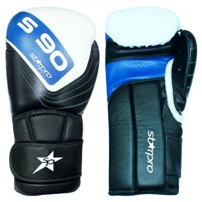 Bokshandschoen (sparring glove) Starpro S90 | OP=OP - Product Kleur: Wit / Zwart / Blauw / Product Maat: 16