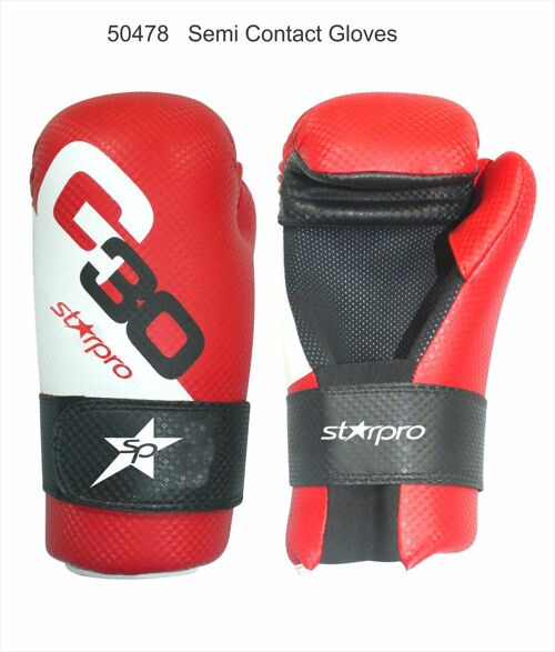 Semi-contact bokshandschoenen Starpro | rood-wit-zwart - Product Kleur: Zwart / Rood / Wit / Product Maat: L