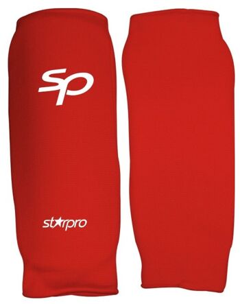 Protège-tibias élastiques Starpro SP | blanc, bleu ou rouge - Couleur du produit : Rouge / Taille du produit : XL 3