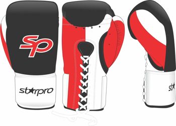 Gants en dentelle Pro Fight Layered Foam - Couleur du produit: Noir / Rouge / Blanc / Taille du produit: 12OZ 2