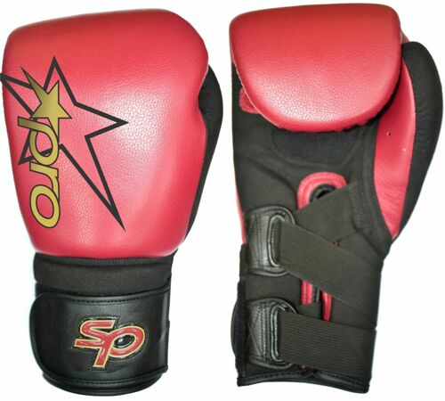Bokshandschoen Starpro secure-fit training glove |rood-zwart - Product Kleur: donkerrood / zwart / Product Maat: 12OZ