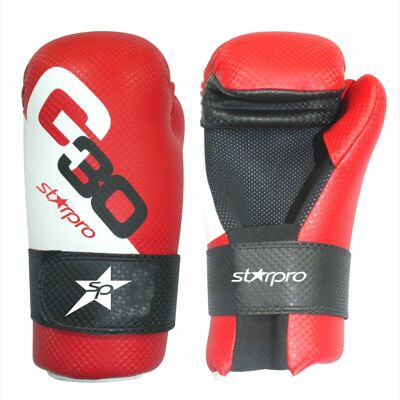 Semi-contact bokshandschoenen Starpro | rood-wit-zwart - Product Kleur: Zwart / Rood / Wit / Product Maat: XL