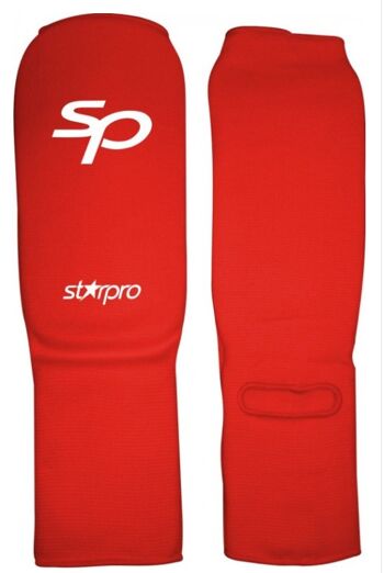 Protège-tibias/cou-de-pieds élastiques Starpro | blanc, bleu, rouge - Couleur du produit : Blanc / Taille du produit : XL 3