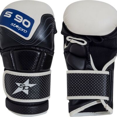 MMA-sparringhandschoenen Starpro S90 | zwart-wit-blauw - Product Kleur: Wit / Zwart / Blauw | Product Maat: S