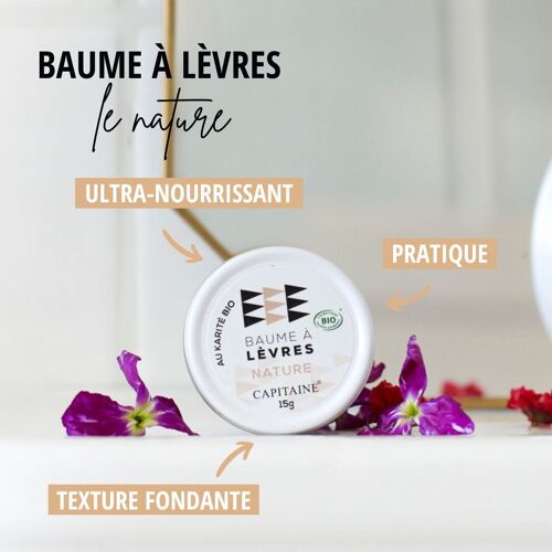 Baume à lèvres Bio - Nature - 15g