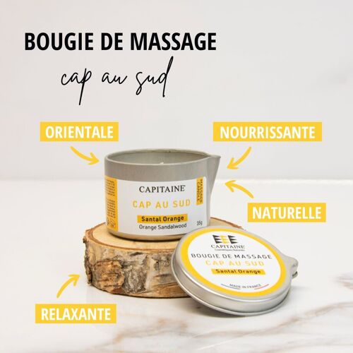 Bougie de massage - Cap au sud - 35g- IDEAL CADEAU