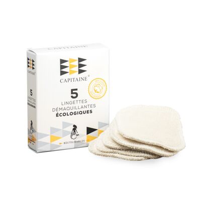 Reusable make-up remover wipes in organic cotton